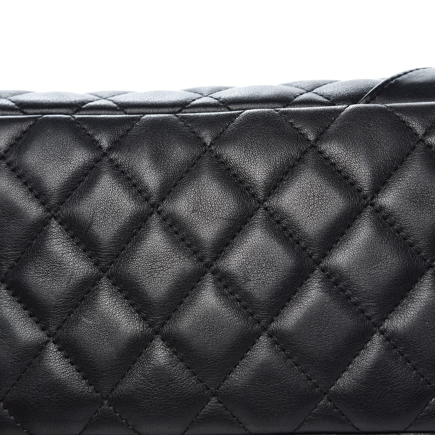 Calfskin Quilted Large Cambon Bowler Black
