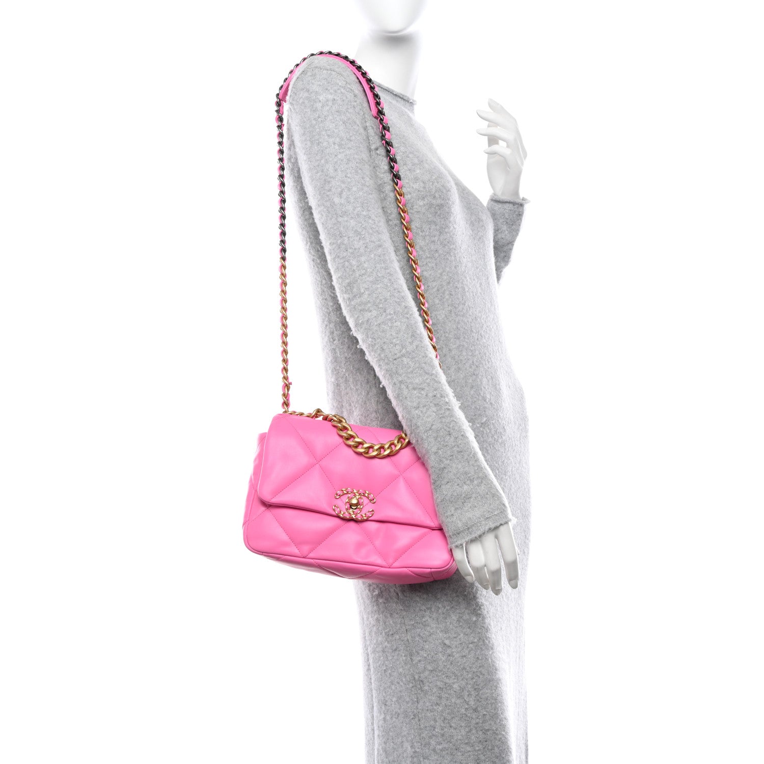 Chanel Lambskin Quilted Medium Chanel 19 Flap Pink 2 of 10
