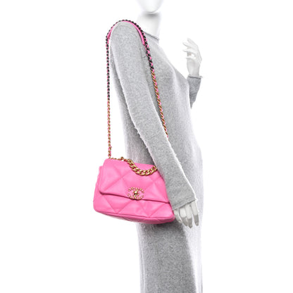 Chanel Lambskin Quilted Medium Chanel 19 Flap Pink 2 of 10
