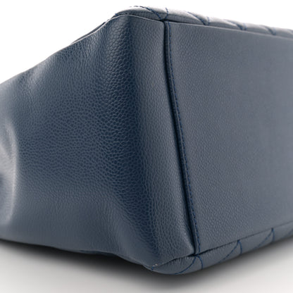Chanel Caviar Quilted Grand Shopping Tote GST Dark Blue 9 of 10