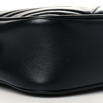 Gucci Calfskin Matelasse Small GG Marmont Chain Shoulder Bag Black 9 of 11