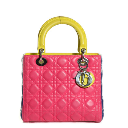 Christian Dior Lambskin Cannage Medium Tri-Color Lady Dior Pink 1 of 7