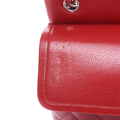 Chanel Caviar Quilted Jumbo Double Flap Red 12 of 13