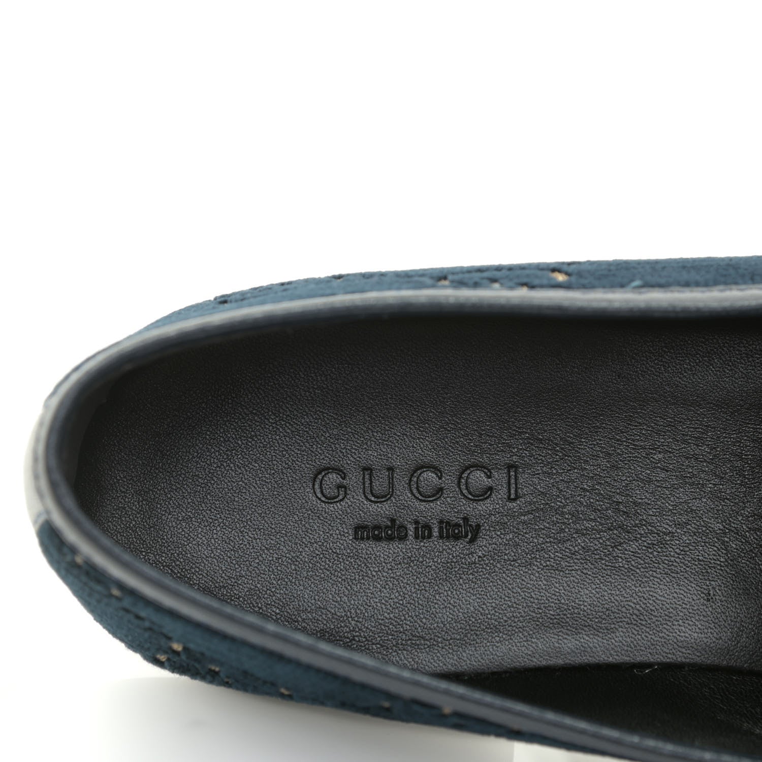 Gucci Velvet GG Monogram Horsebit Womens Jordaan Loafers 36 Blue Beige 11 of 12
