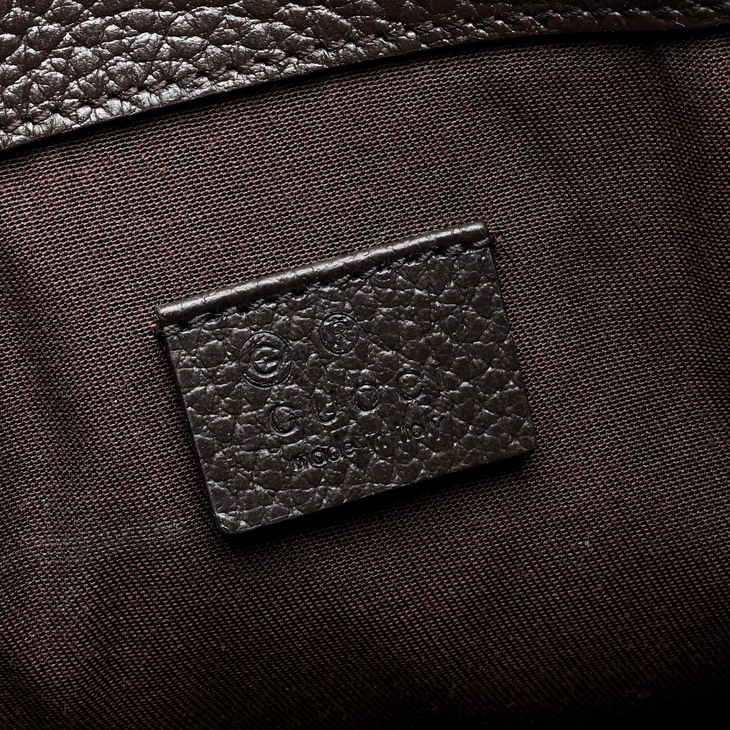 Gucci Monogram Dollar Calfskin O Drawstring Backpack Beige Ebony Testa di Moro Dark Chocolate 6 of 10