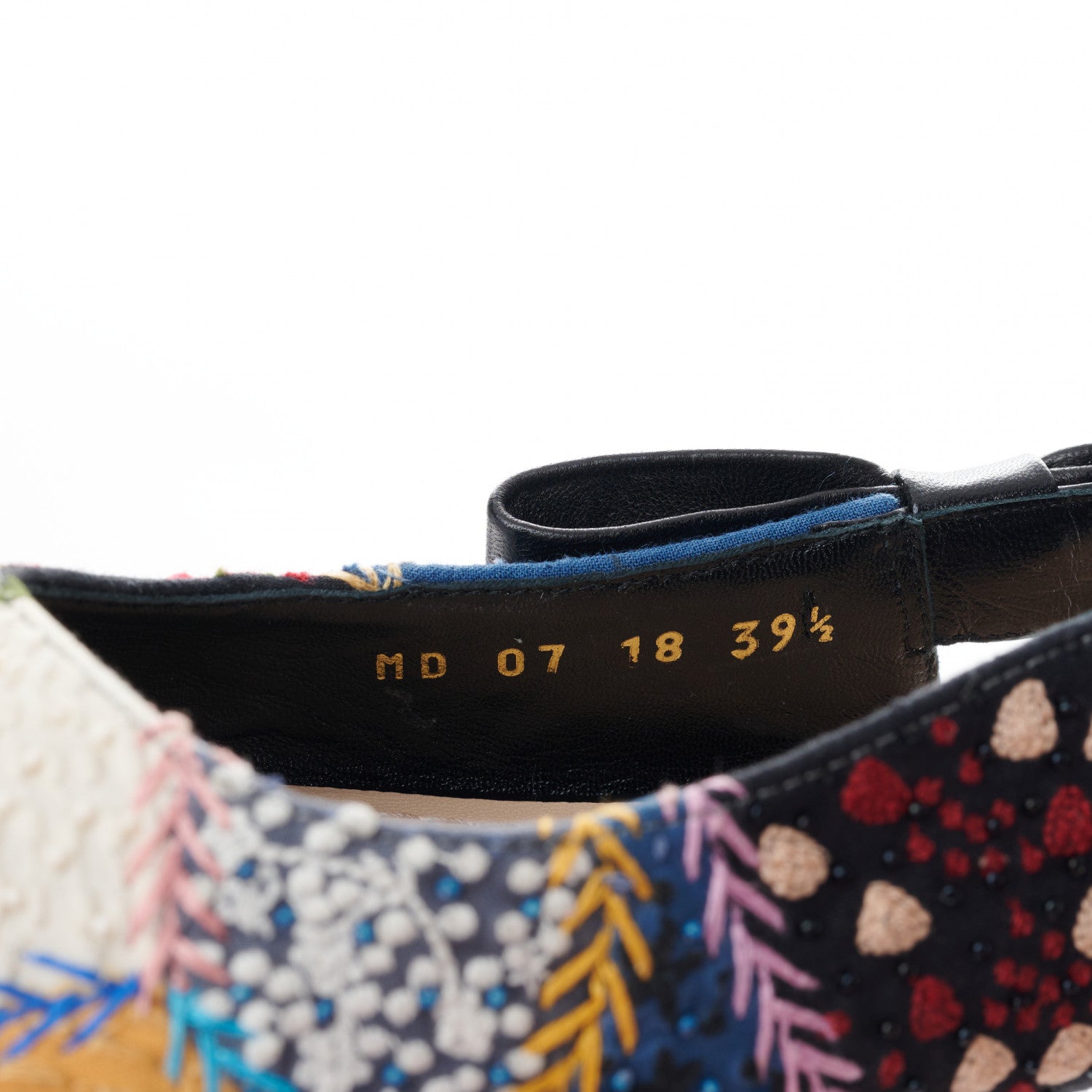 Christian Dior Patch Embroidered Sweet D Sling-Back Flats 38.5 Multicolor 6 of 9