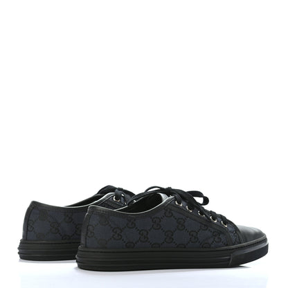 Gucci GG Monogram Calfskin Womens Low Top Sneakers 37 Piombo Black 4 of 8