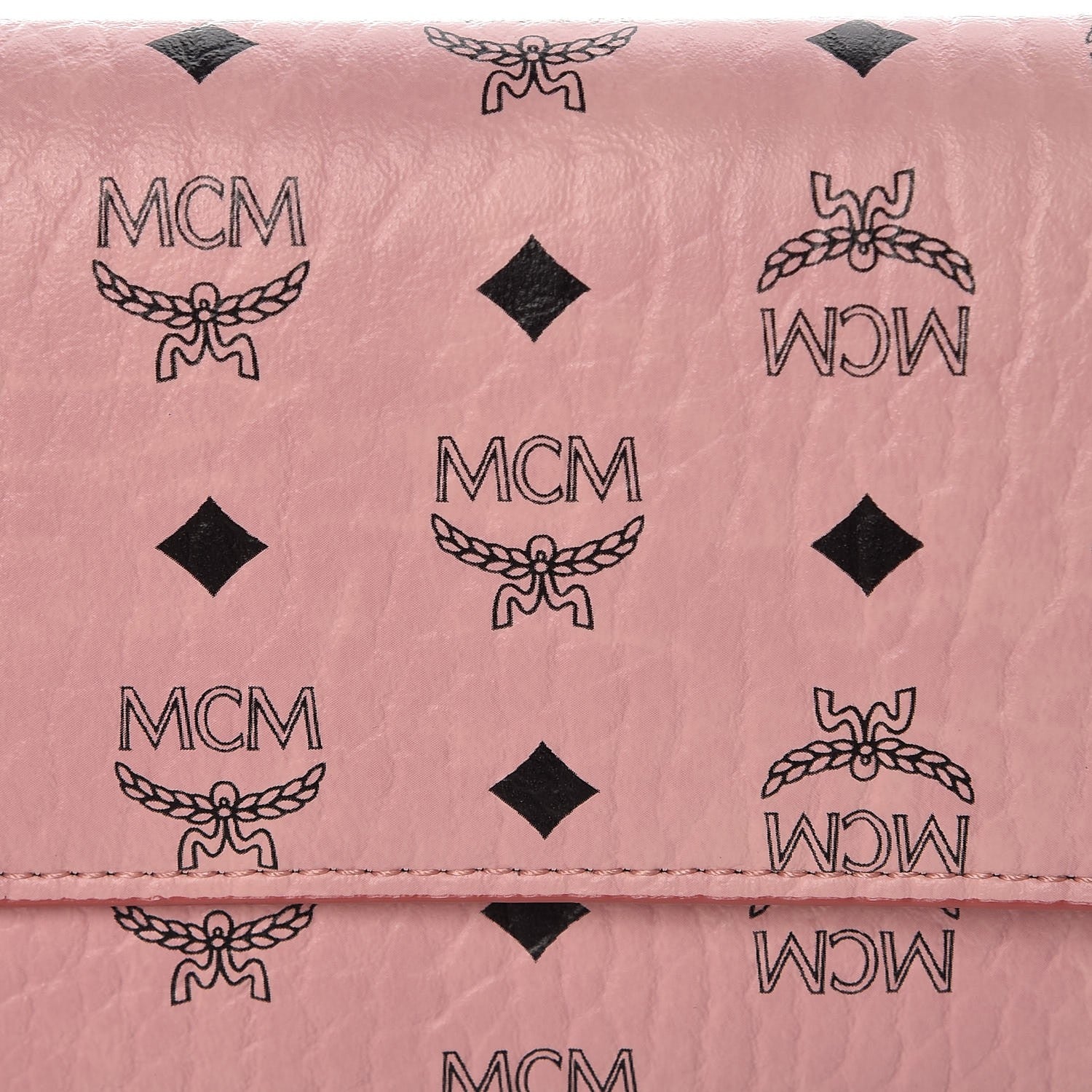 MCM Visetos Continental Flap Wallet Pink 10 of 11
