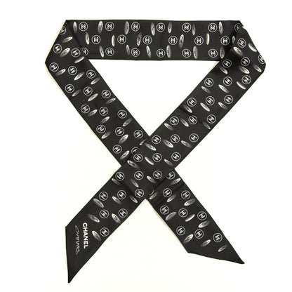 Chanel Silk CC Slim Bandeau Scarf Black 1 of 3