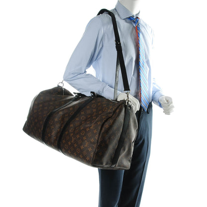 Louis Vuitton Monogram Macassar Keepall Bandouliere 55 2 of 7