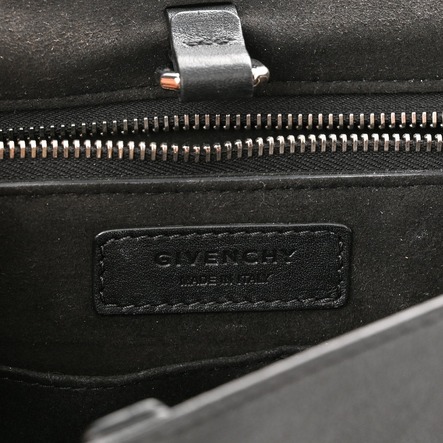 Grained Calfskin Medium Bi-Color Shark Lock Satchel Black White