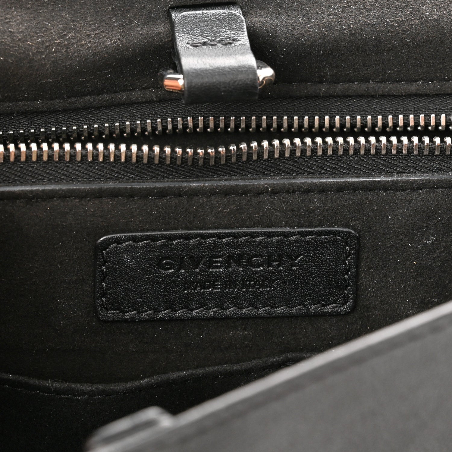 Givenchy Grained Calfskin Medium Bi-Color Shark Lock Satchel Black White 5 of 10