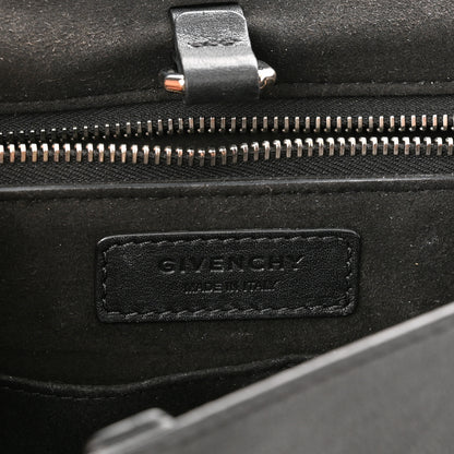 Givenchy Grained Calfskin Medium Bi-Color Shark Lock Satchel Black White 5 of 10