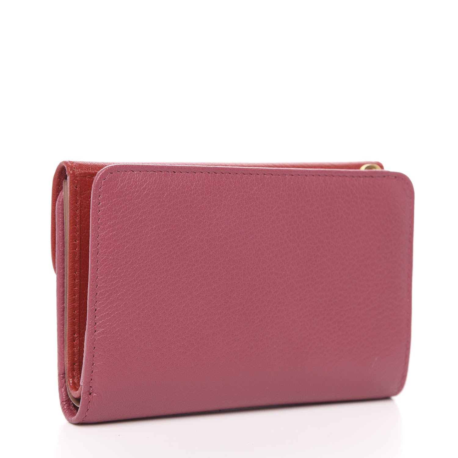 Miu Miu Goatskin Madras Bicolor Flap Wallet Fuoco Bruyere 3 of 6