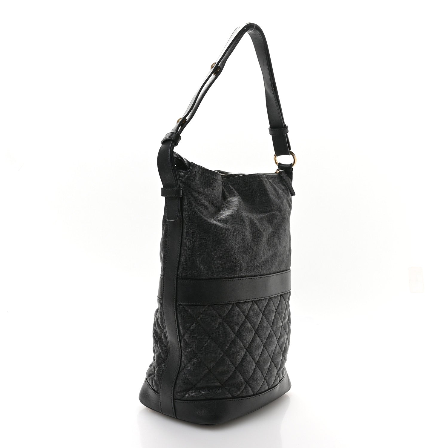 Chanel Caviar Lambskin Quilted Casual Style Hobo Black 3 of 12