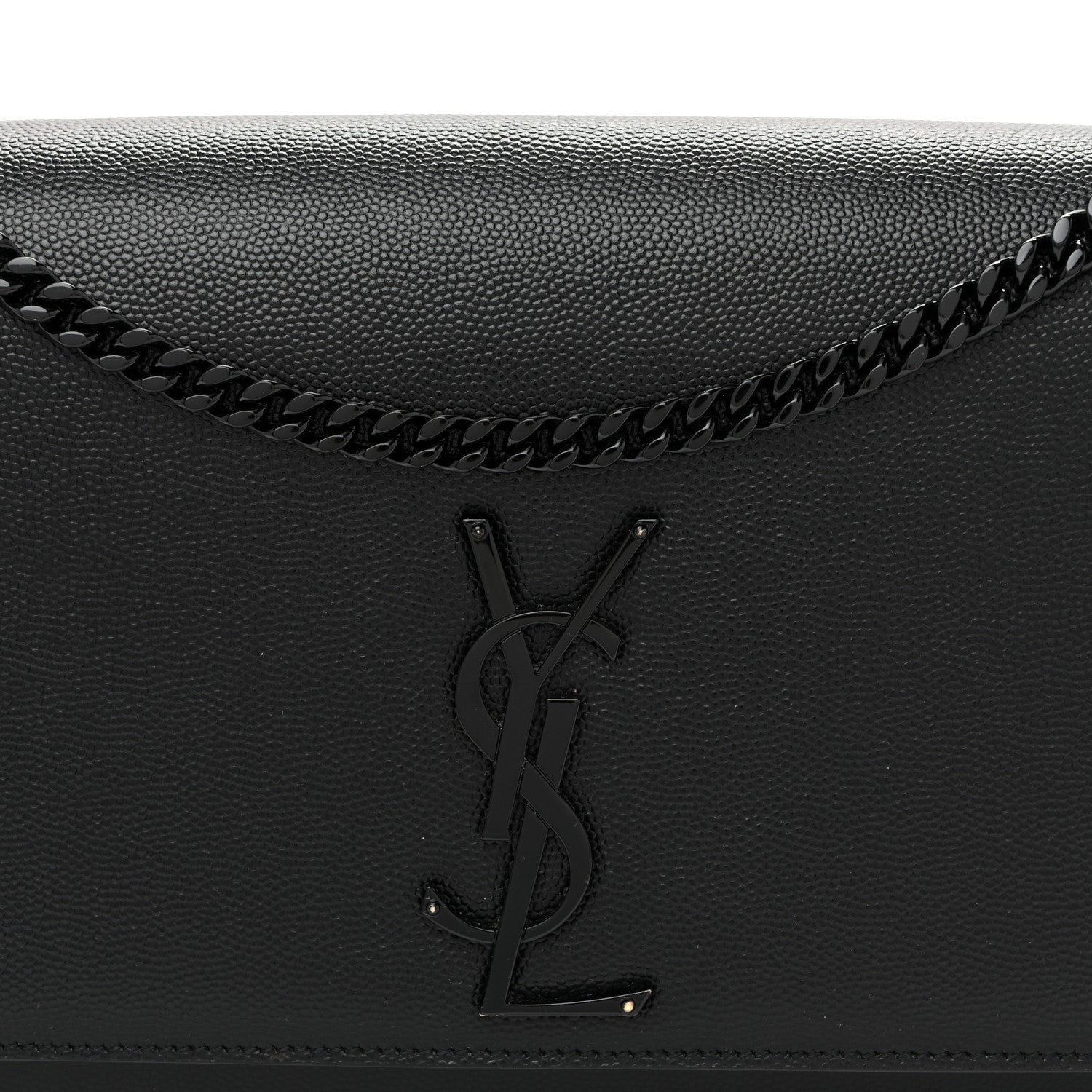 Saint Laurent Grain De Poudre Medium Classic Monogram Monochrome Kate Satchel Black 7 of 9