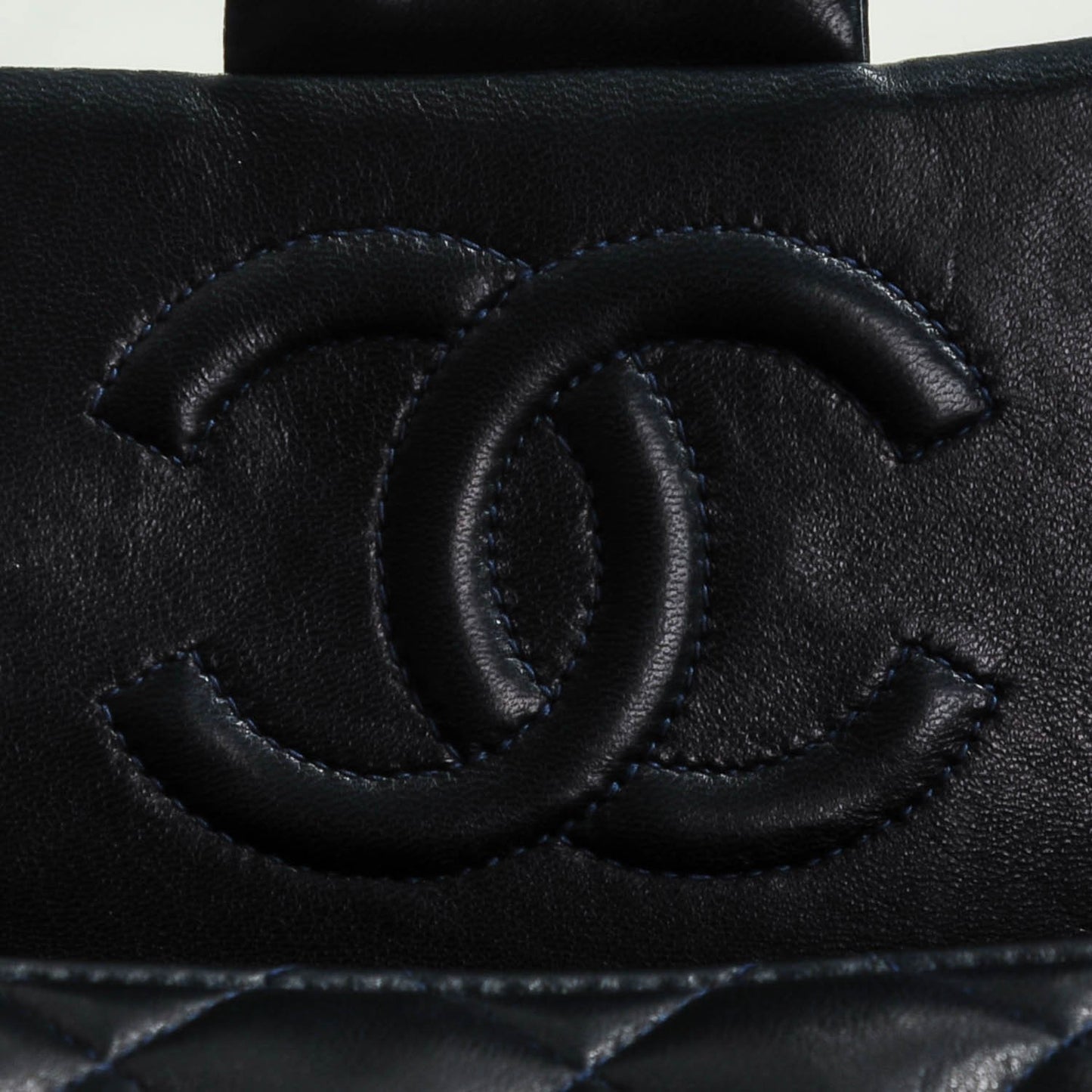 Lambskin Quilted Mini Square Flap Navy