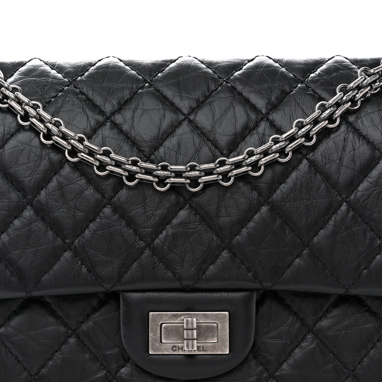 Chanel Aged Calfskin Quilted 2.55 Reissue 225 Flap Black 8 of 10