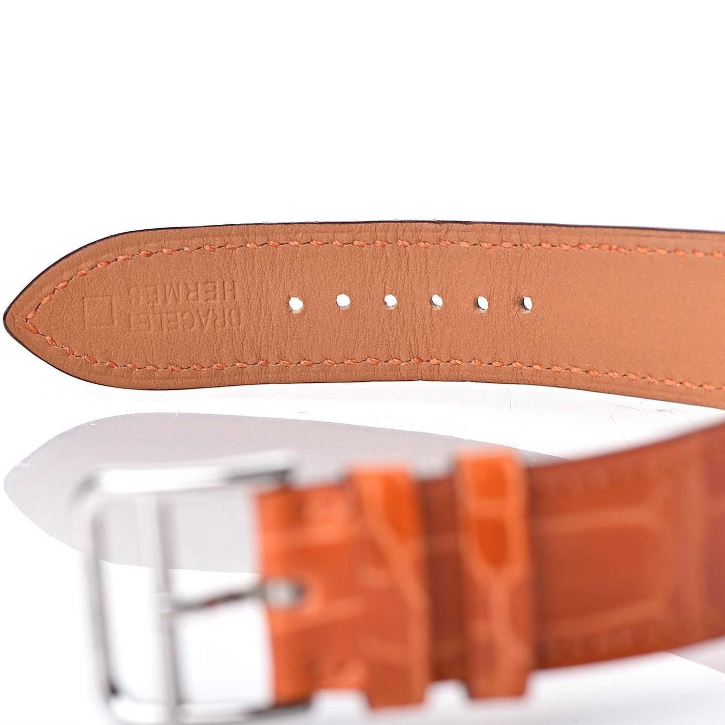 Stainless Steel Alligator Diamond Mother of Pearl 26mm Heure H Hour Quartz Watch Orange