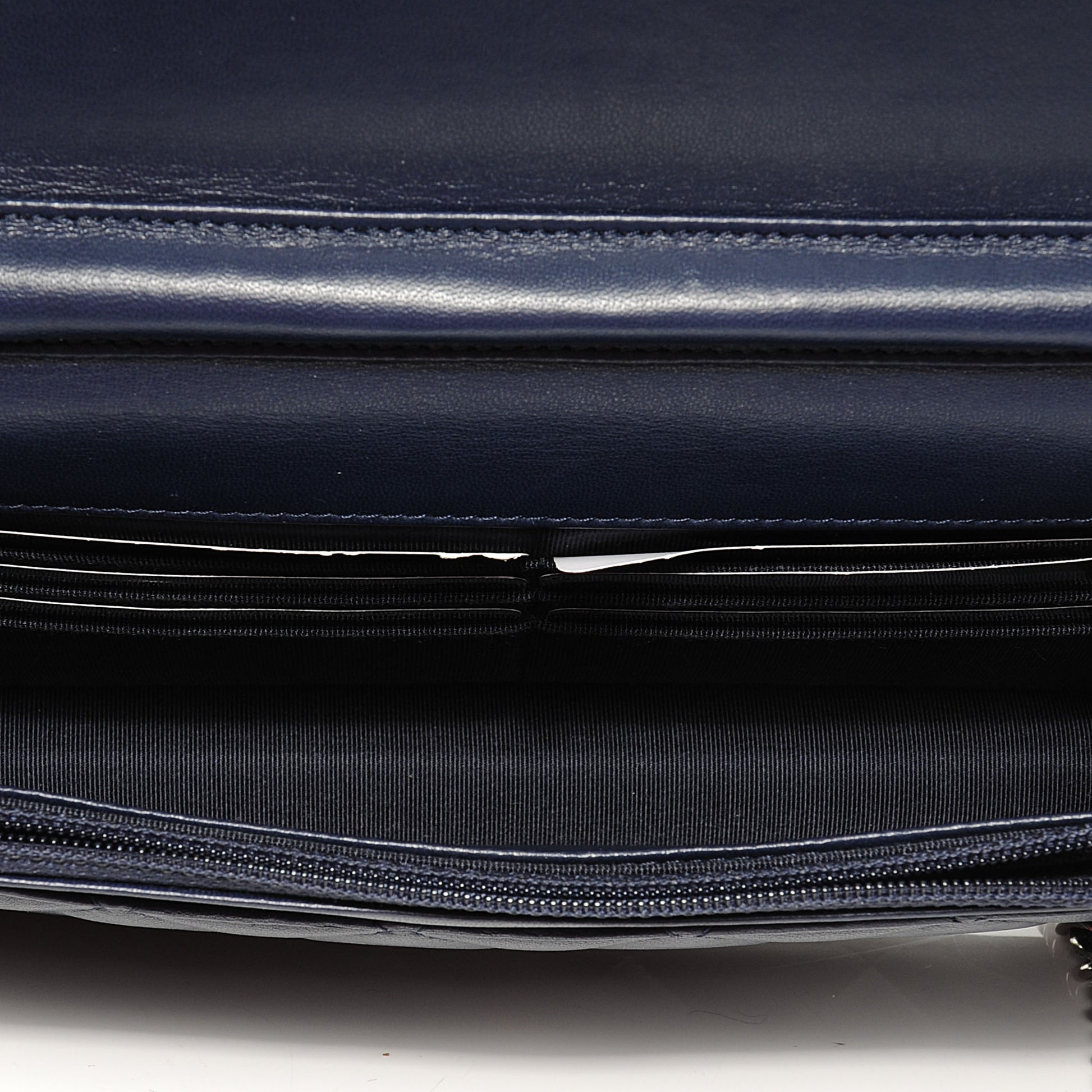 Chanel Lambskin Wallet On Chain WOC Navy 6 of 9