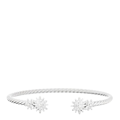 David Yurman Sterling Silver Diamond Petite Starburst Cable Bracelet 1 of 3