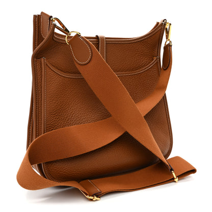 Hermes Taurillon Clemence Evelyne III PM  Gold 3 of 11