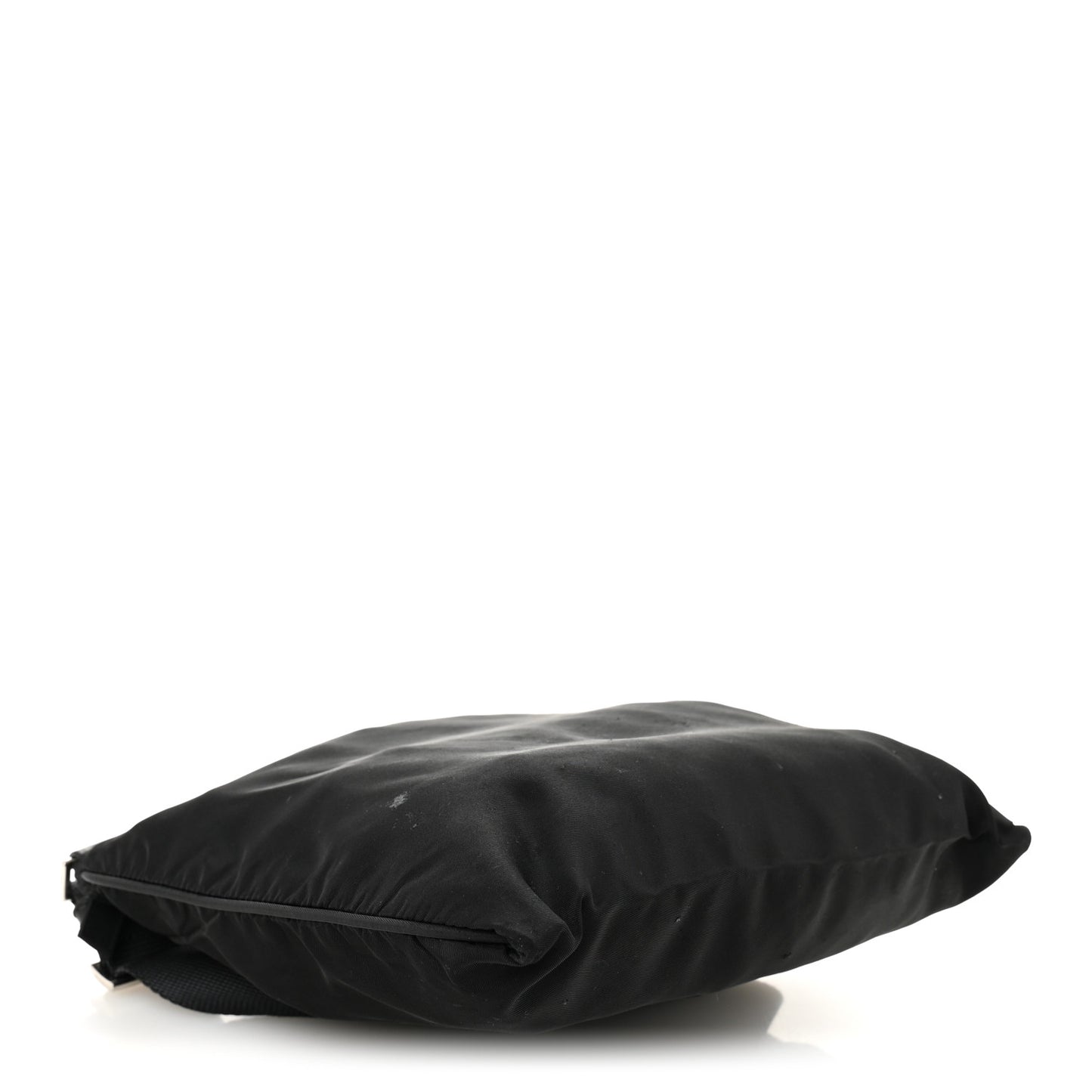 Nylon Flat Messenger Bag Black