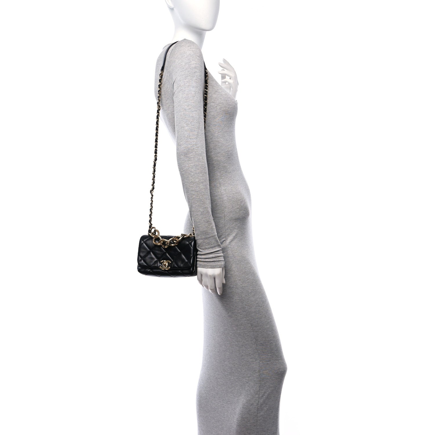 Chanel Lambskin Quilted Mini Color Match Flap Black 2 of 11