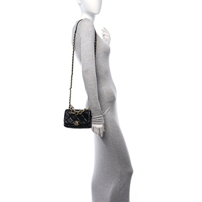 Chanel Lambskin Quilted Mini Color Match Flap Black 2 of 11