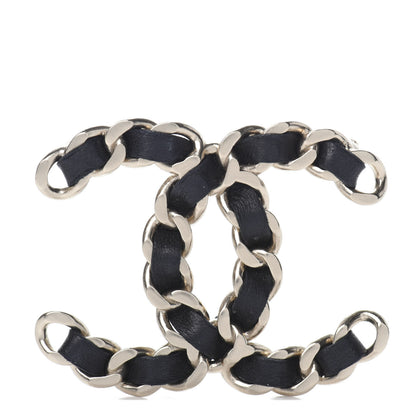 Chanel Lambskin Chain CC Brooch Black Gold 1 of 4