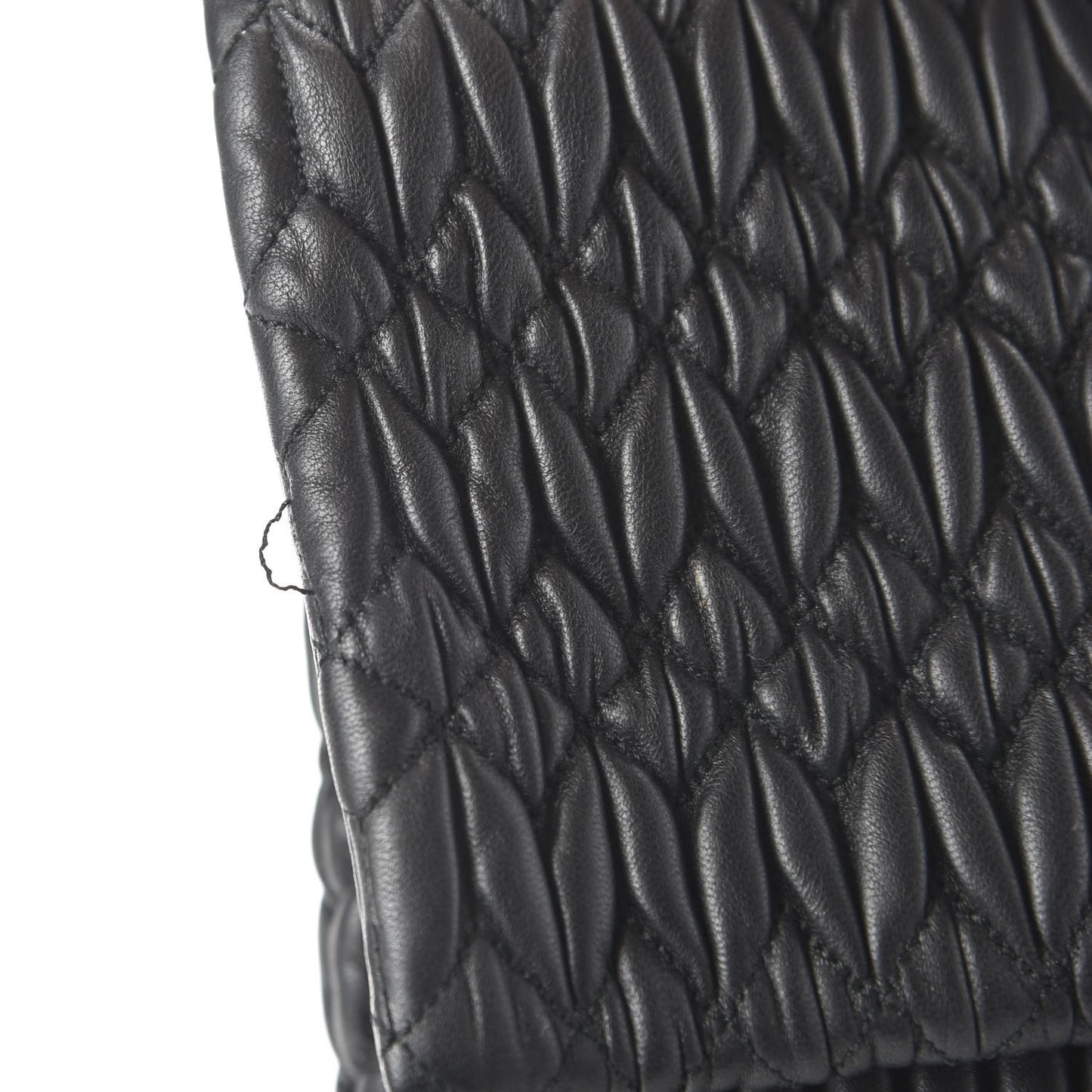 Nappa Matelasse Crystal Flap Clutch Black