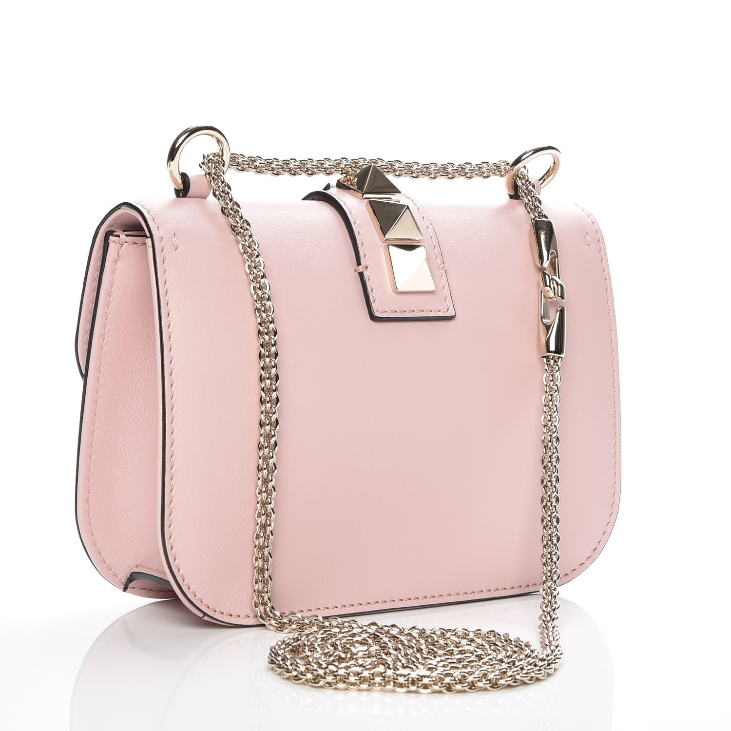 Valentino Garavani Vitello Small Glam Lock Rockstud Flap Water Rose 3 of 6