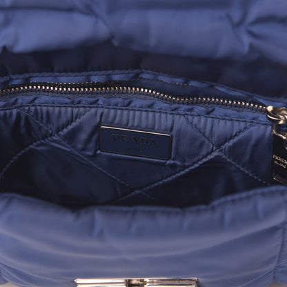 Prada Tessuto Nylon Bomber Sound Chain Flap Shoulder Bag Bluette 8 of 10