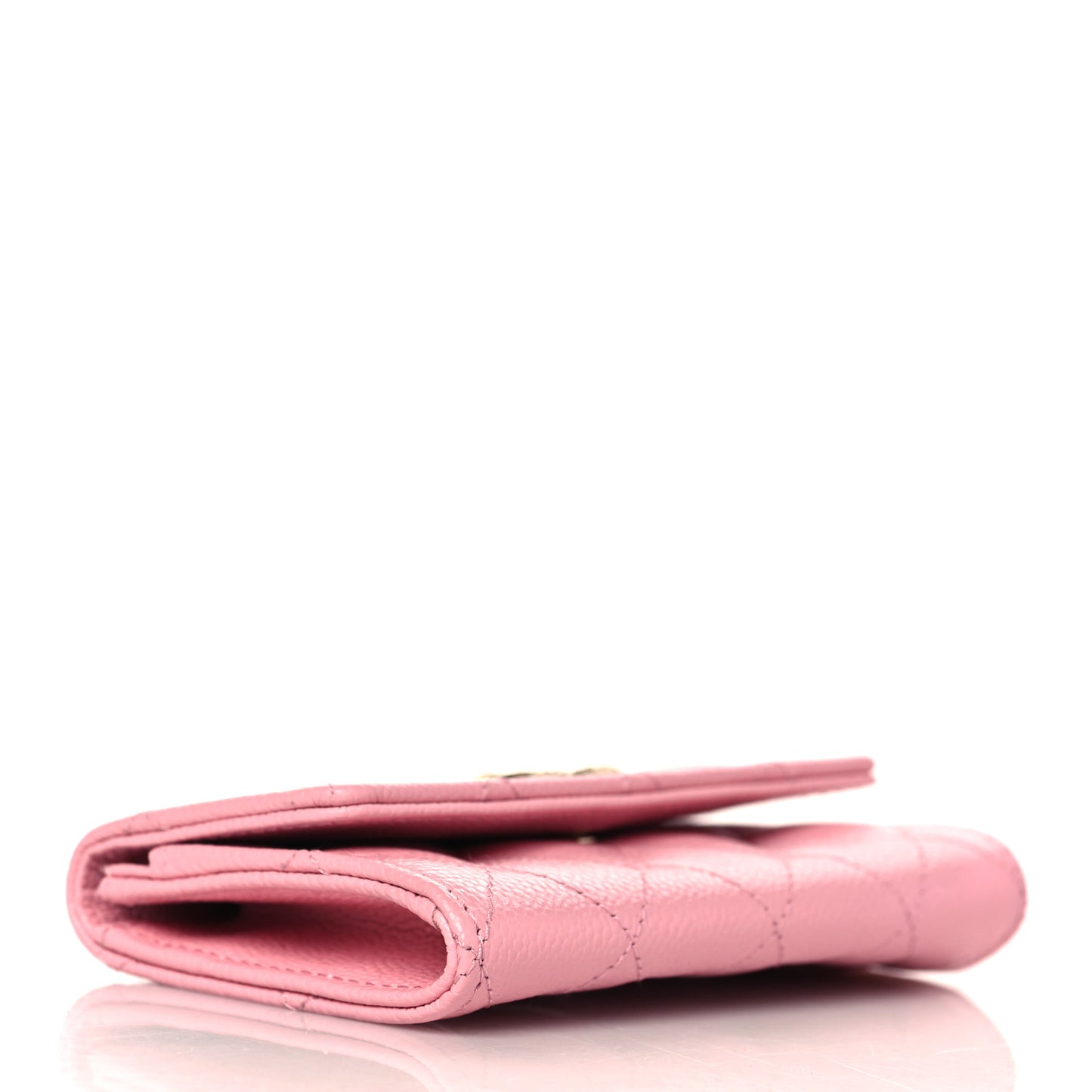 Caviar Quilted Multi Chain CC Flap Card Holder Pink