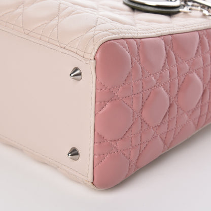 Christian Dior Lambskin Cannage Medium Tri-Color Lady Dior Light Pink 10 of 11