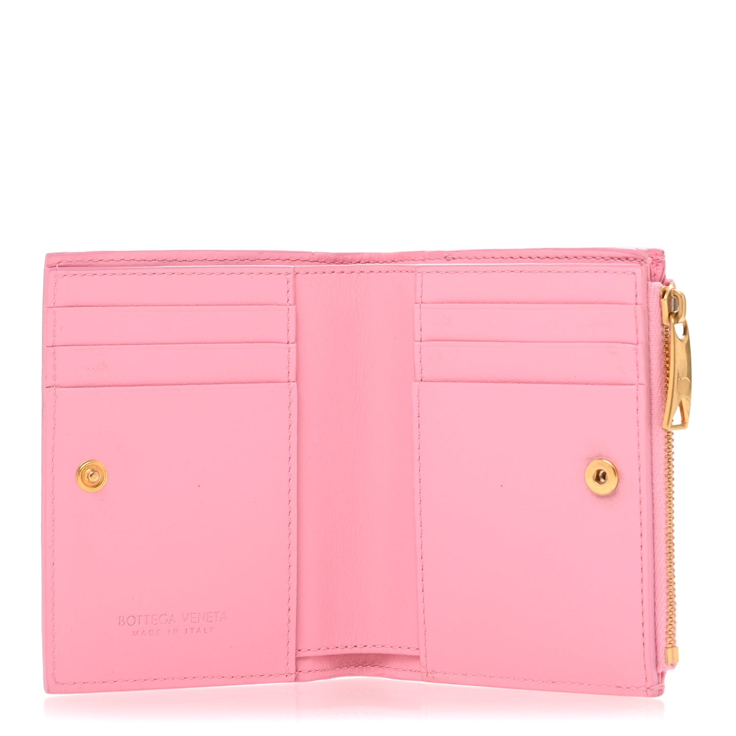 Nappa Intrecciato Bifold Zip Wallet Ribbon