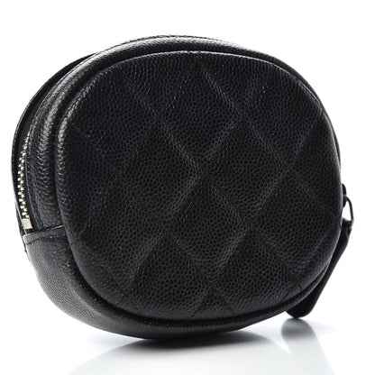 Chanel Iridescent Caviar Quilted Zip Around Classic Coin Purse Black 3 of 8