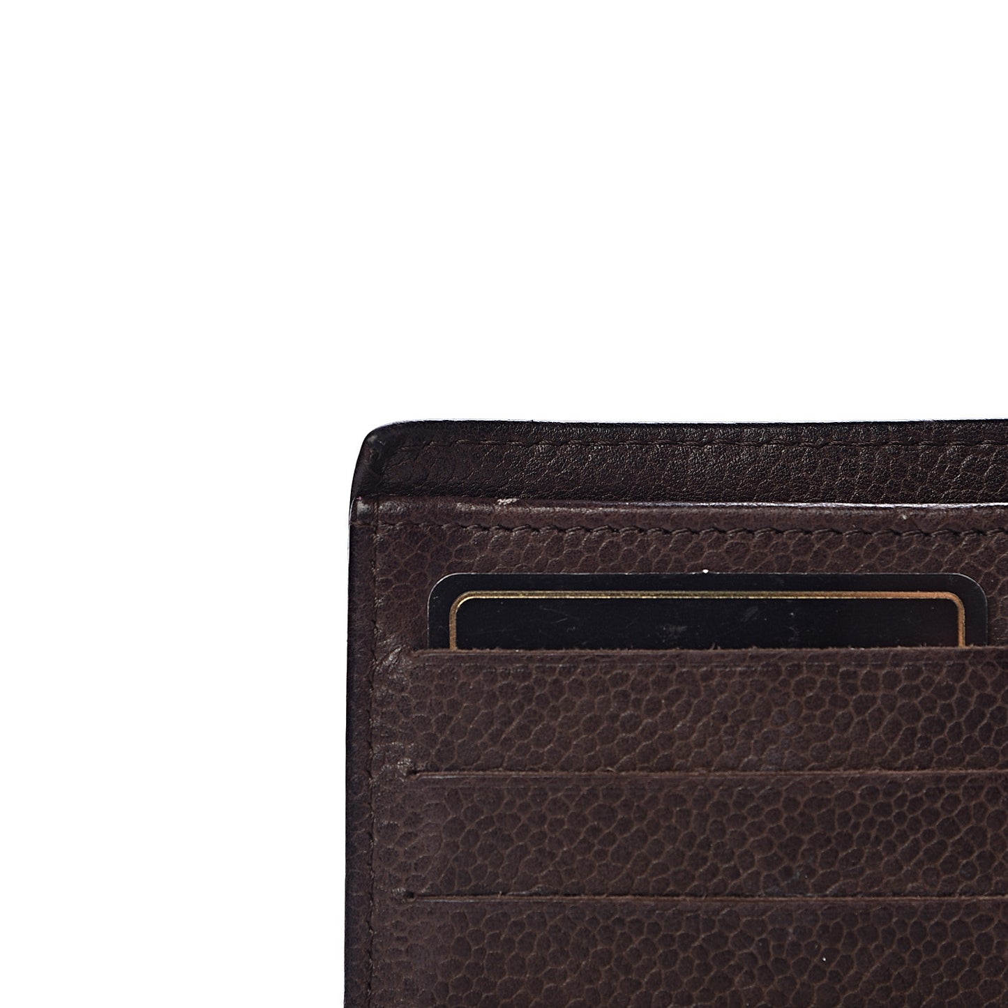 Caviar Timeless CC Yen Wallet Dark Brown