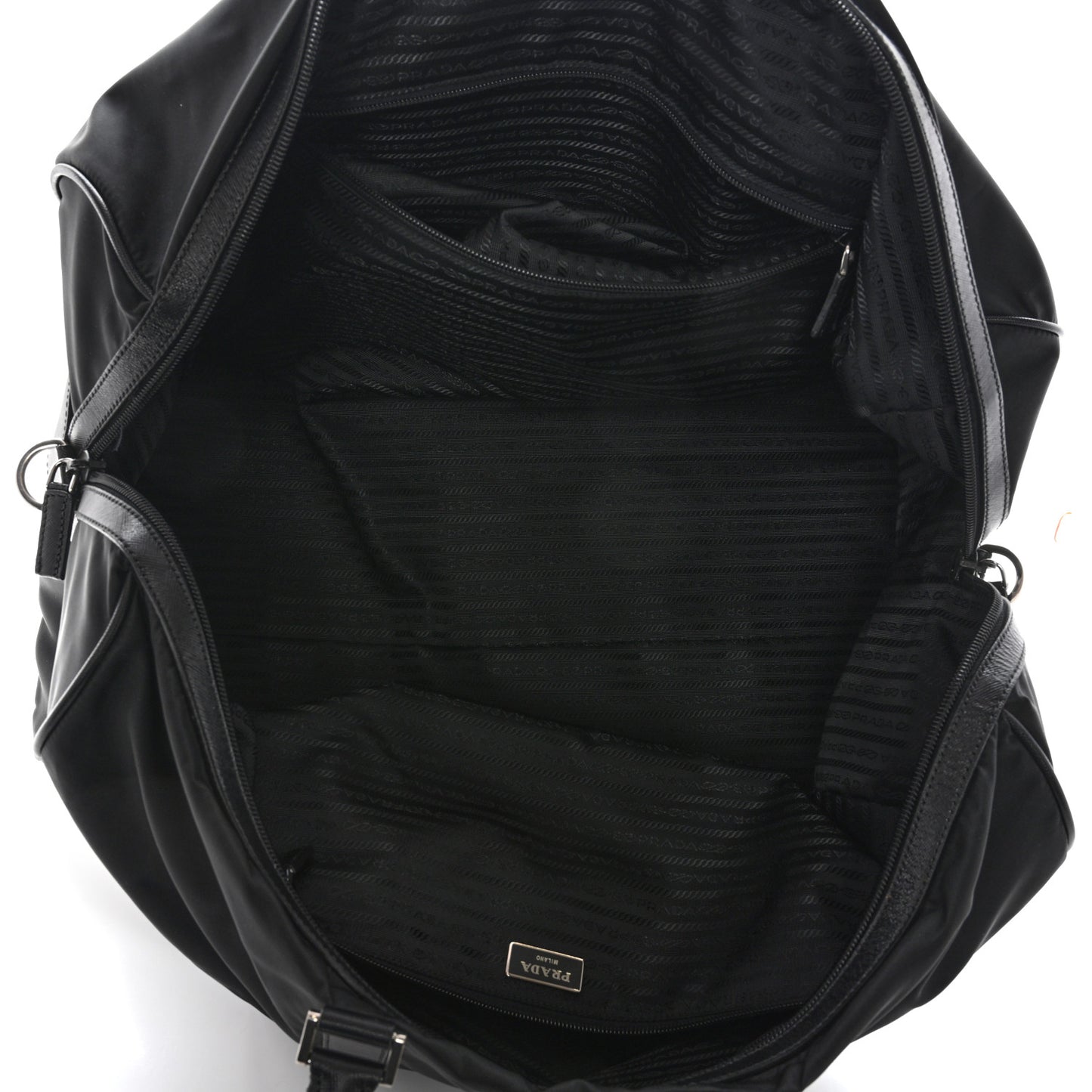 Tessuto Nylon Saffiano Viaggio Duffle Black