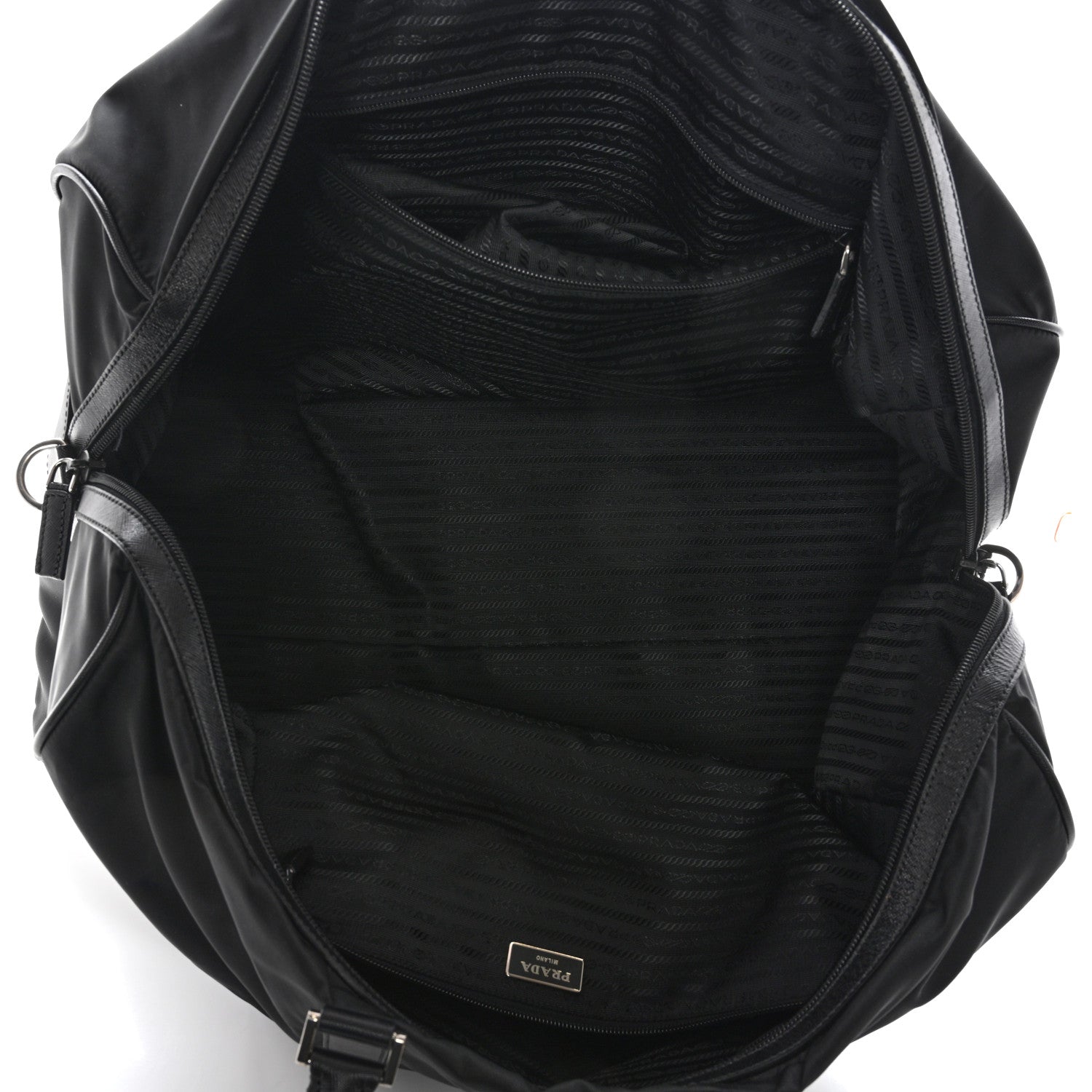 Prada Tessuto Nylon Saffiano Viaggio Duffle Black 6 of 10