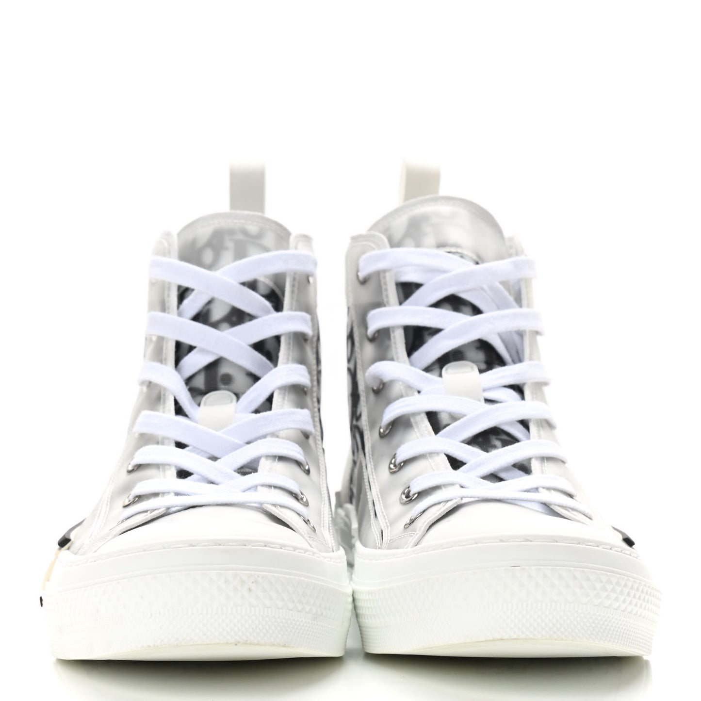 Technical Canvas Oblique Mens B23 High Top Sneakers 41 White Black