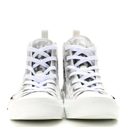 Christian Dior Technical Canvas Oblique Mens B23 High Top Sneakers 41 White Black 2 of 9