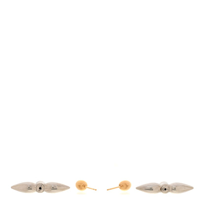 Louis Vuitton Metal Louisette Earrings Silver Gold 3 of 4