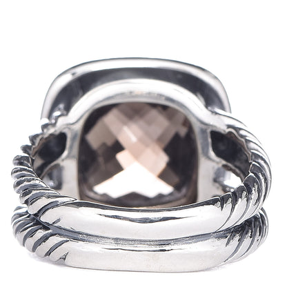 David Yurman Sterling Silver Smoky Quartz Diamond 11mm Moonlight Ice Albion Ring 52/6 4 of 6