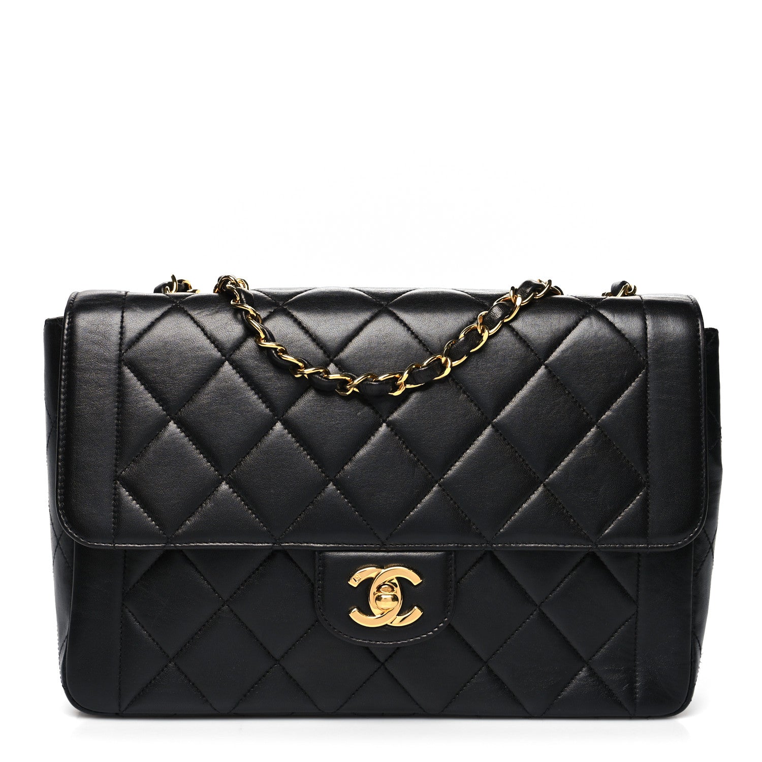 Chanel Lambskin Quilted Medium Single Flap Black 1 of 12