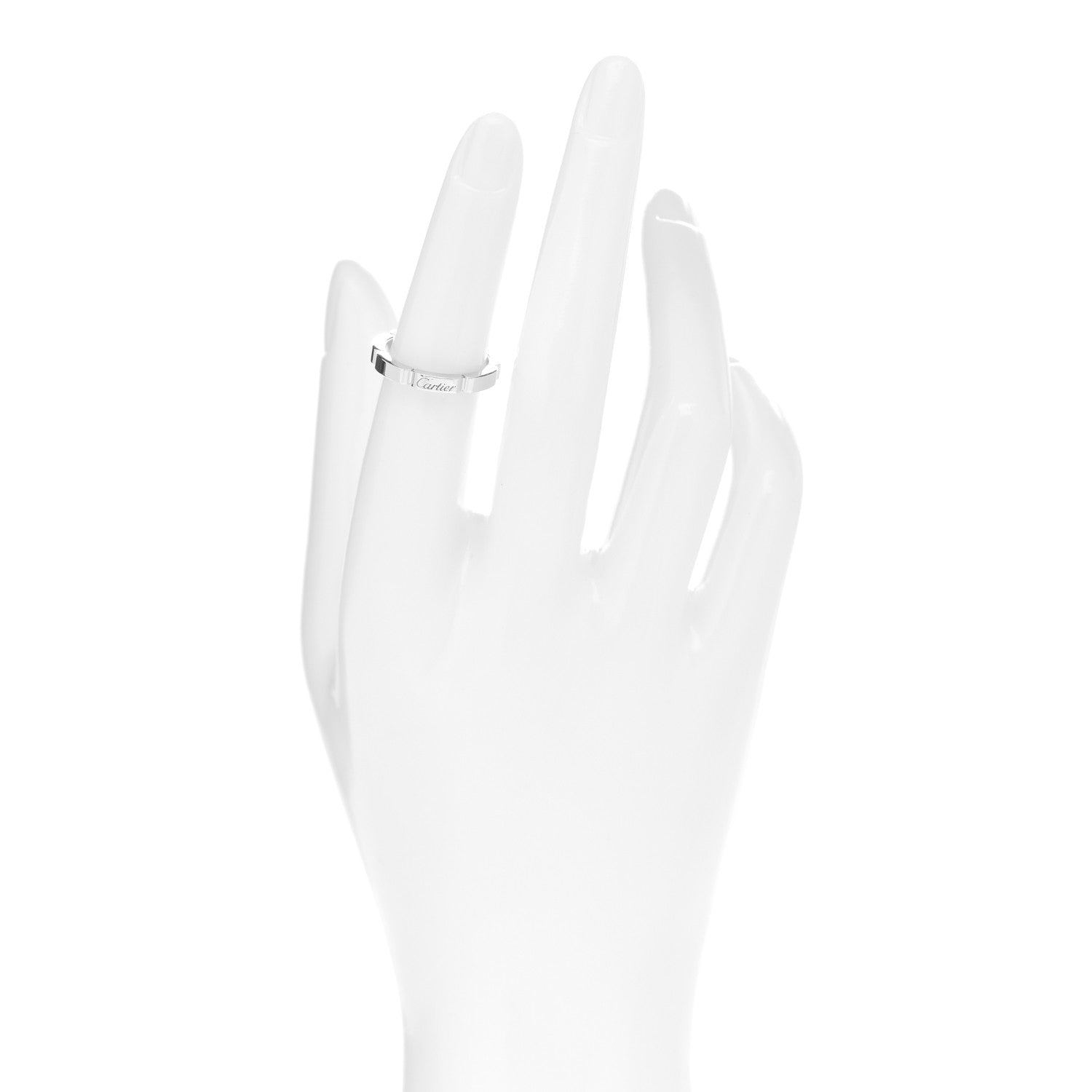 Cartier 18K White Gold 2.5mm Maillon Panthere Wedding Band Ring 50 5.25 2 of 4