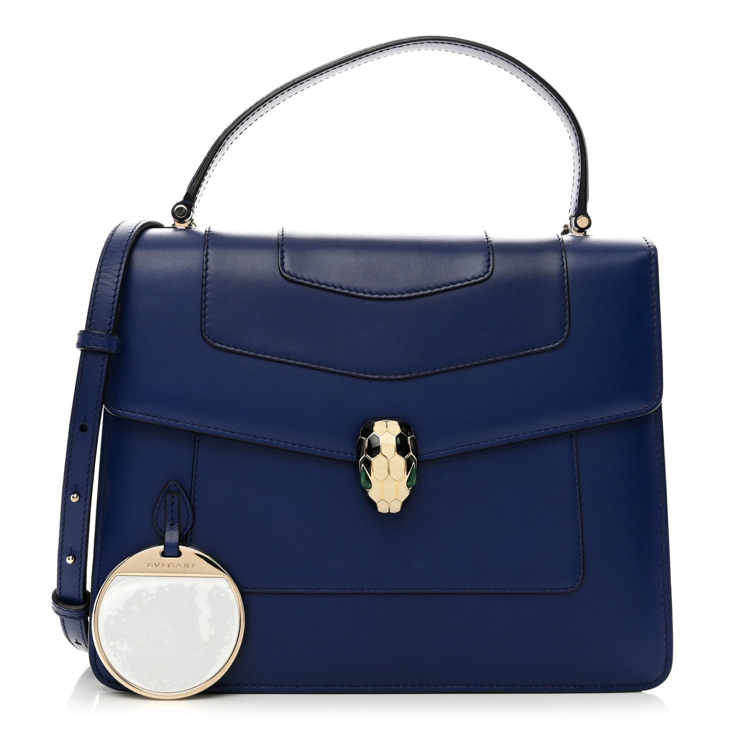 Calfskin Large Serpenti Forever Top Handle Blue