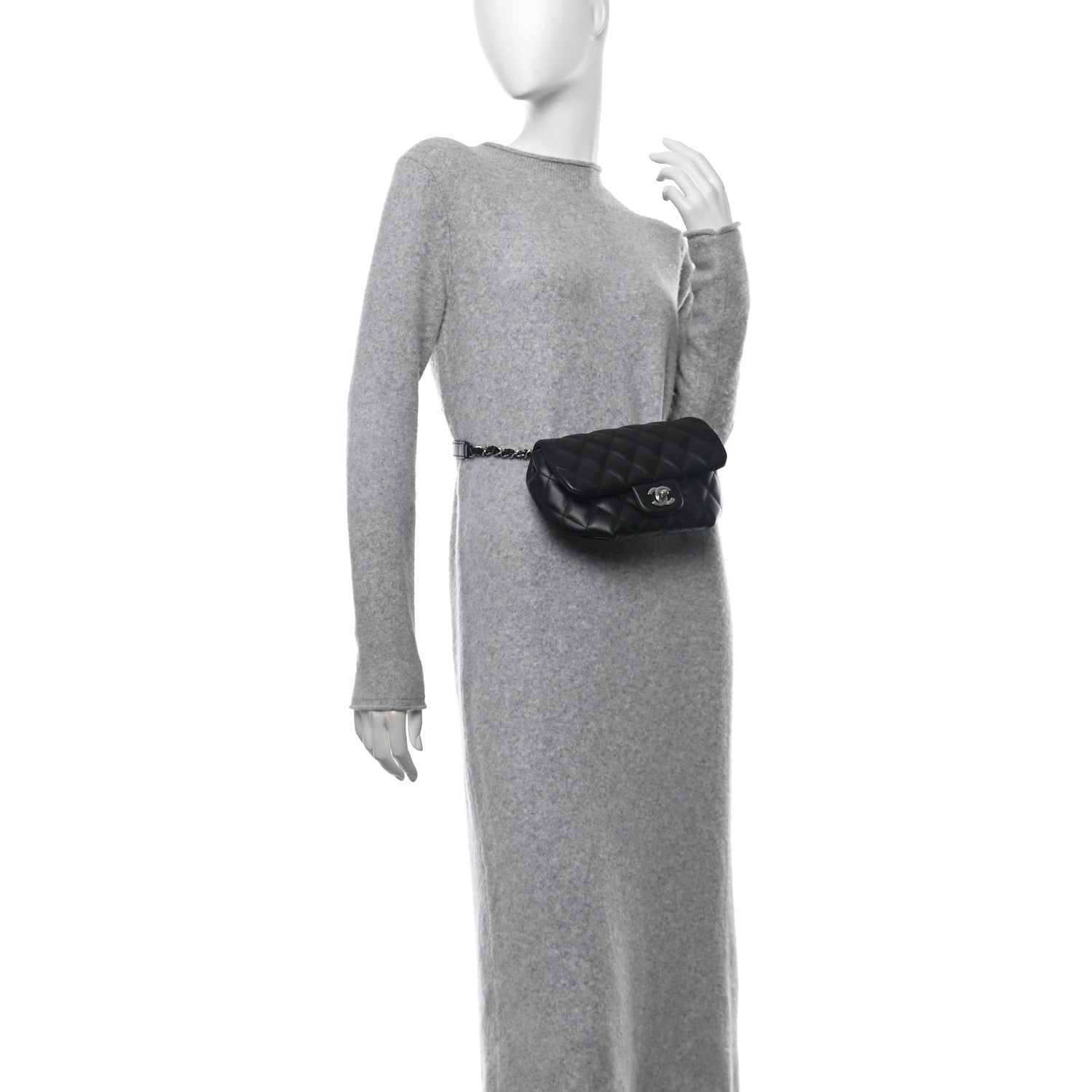 Chanel Calfskin Quilted CC Uniform Flap Belt Bag Black 2 of 10