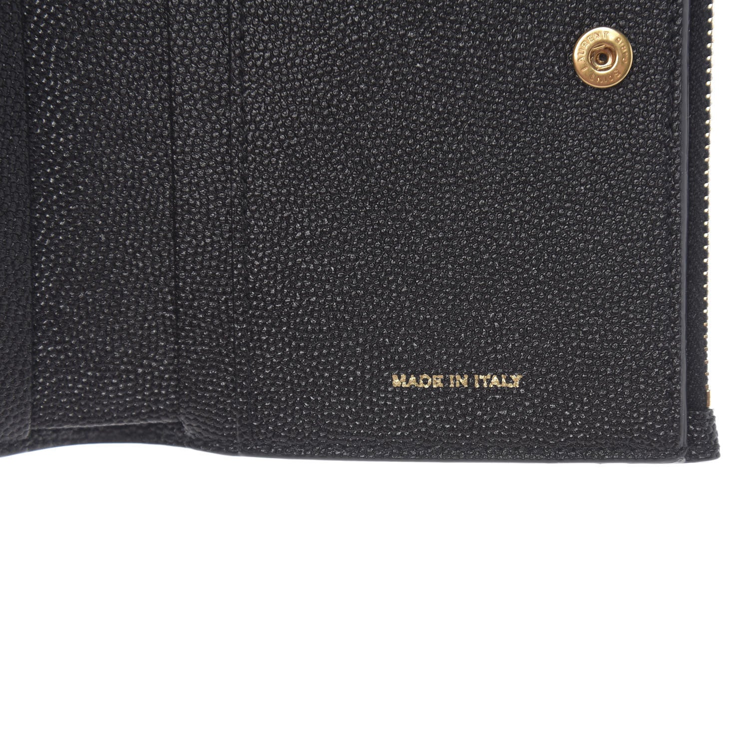 Saint Laurent Grain De Poudre Monogram Bi-Fold Wallet Black 6 of 6
