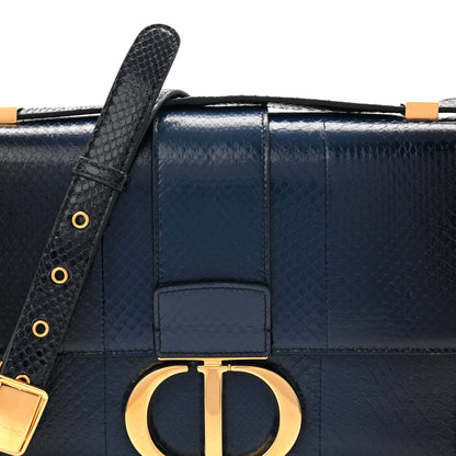 Christian Dior Snakeskin 30 Montaigne Flap Bag Blue 7 of 9
